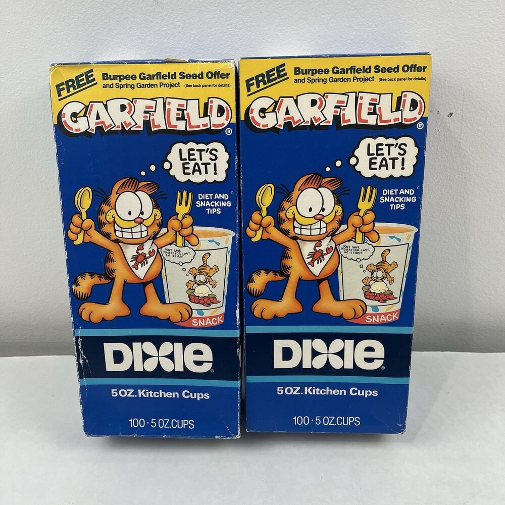 Vintage Garfield Dixie Kitchen Bathroom 100 5oz Dixie Cups 2 Packs (200)
